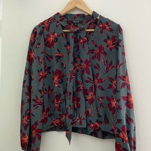 Madewell Silk Floral Long-sleeve Top